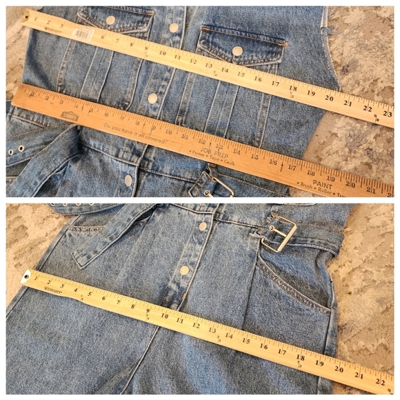 NWT BLANK NYC Womens Sleeveless Denim Belted cropped Jumpsuit. size medium. - Picture 15 of 16